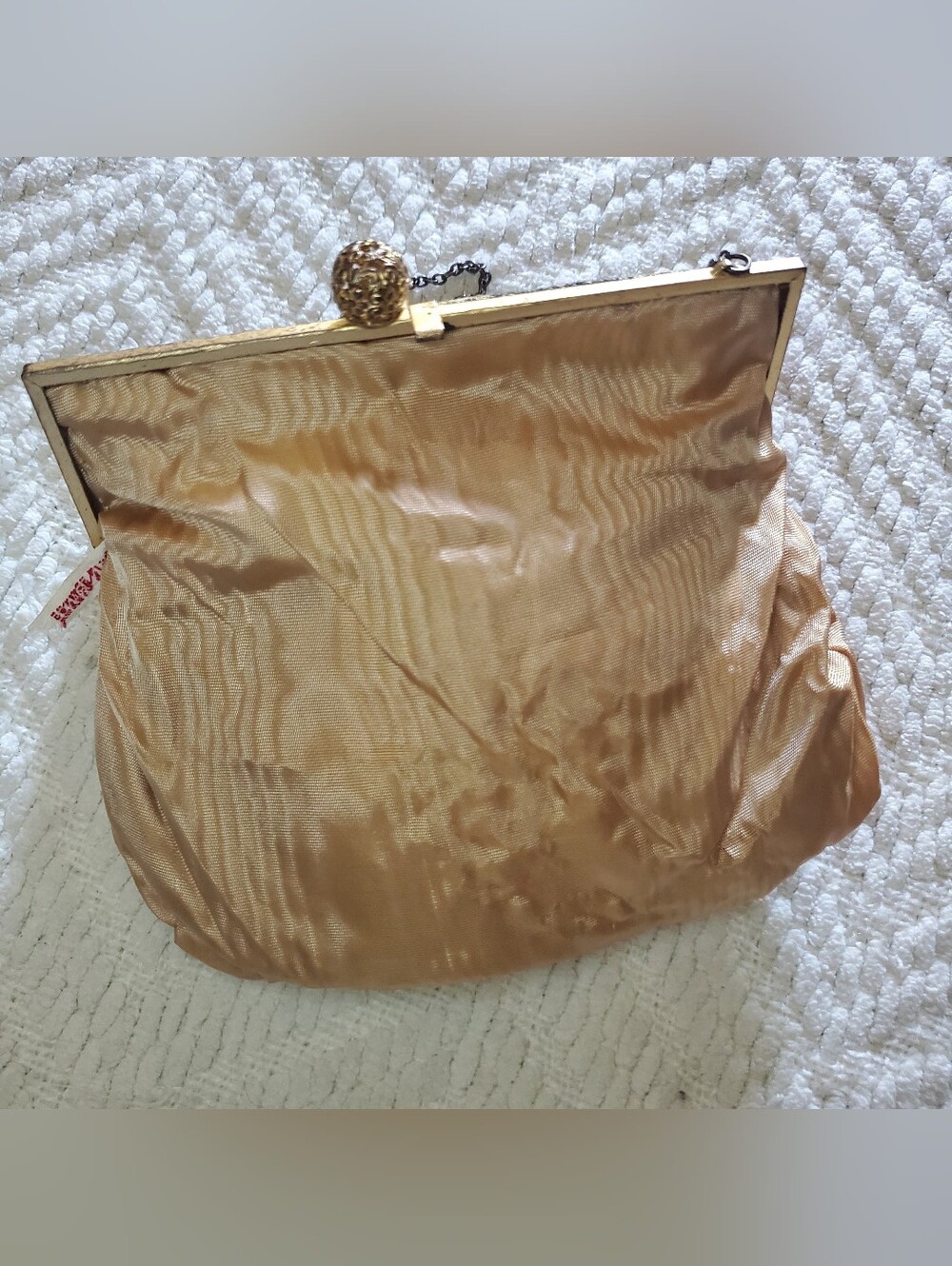 Vintage French Floral Tapestry Kiss Lock Chain Evening Bag Purse - Picture 8 of 14